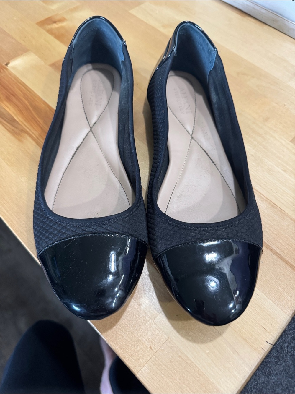 Alfani Black Cap-Toe Ballet Flats